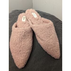 Birdies Y2k girly The Lark pink fuzzy sherpa pointed toe slides 7.5
